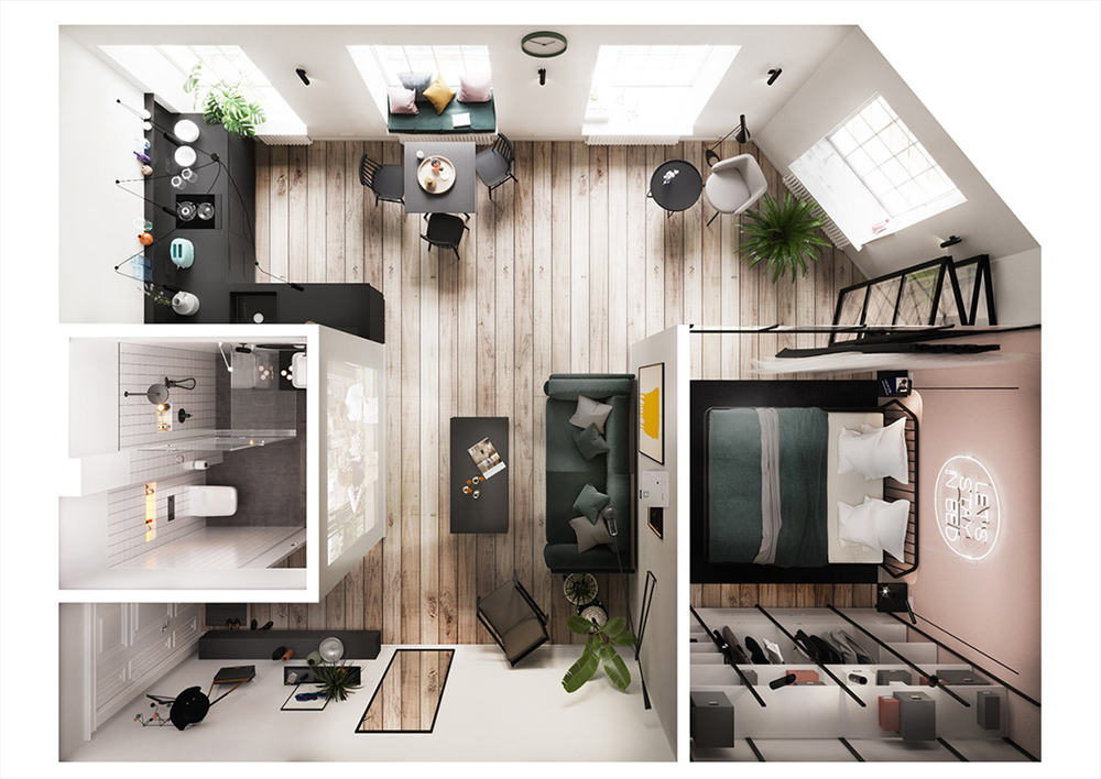   Thiết kế nội thất cho căn hộ nhỏ 46m2